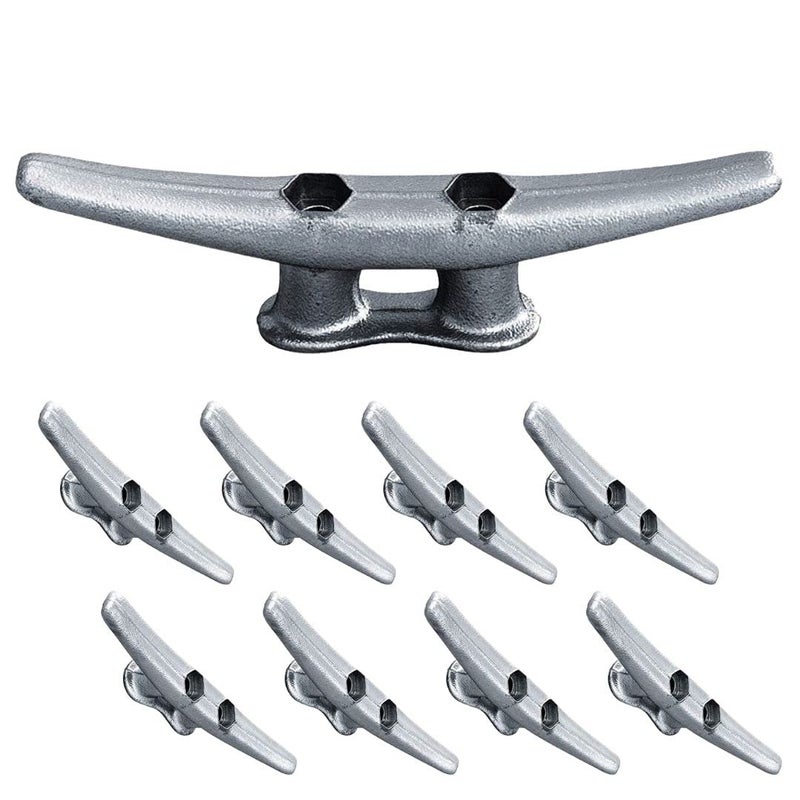 Simplified Living 6" Boat Dock Cleats: Rough Cast Hot Dipped Galvanized Iron: 4, 8, 16 Pack (8 Pack) - Image 1